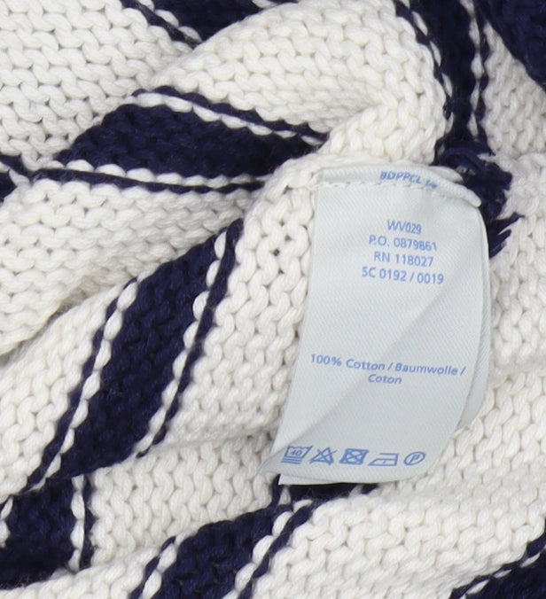 Boden Women's Blue Pullover Jumper, Size 6, Striped Knit