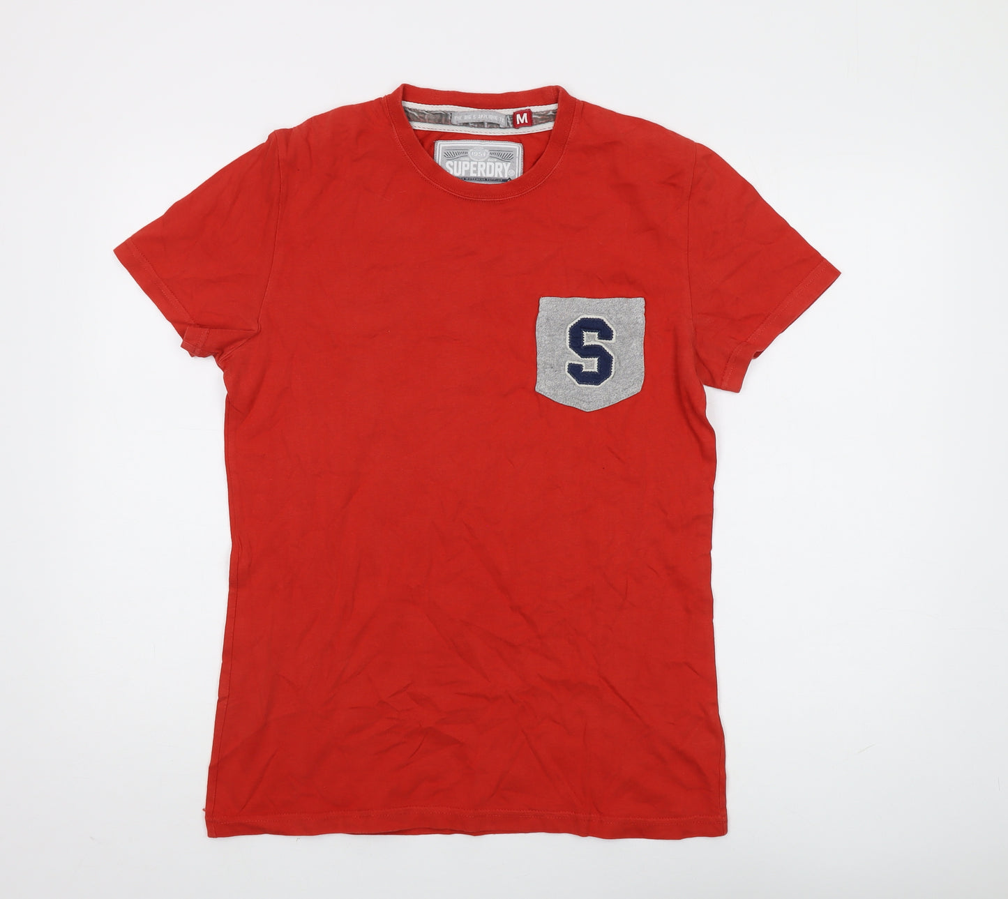 Superdry Men's Red Medium Logo Crew Neck T-Shirt