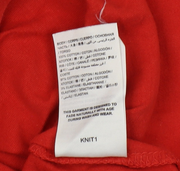 Superdry Men's Red Medium Logo Crew Neck T-Shirt