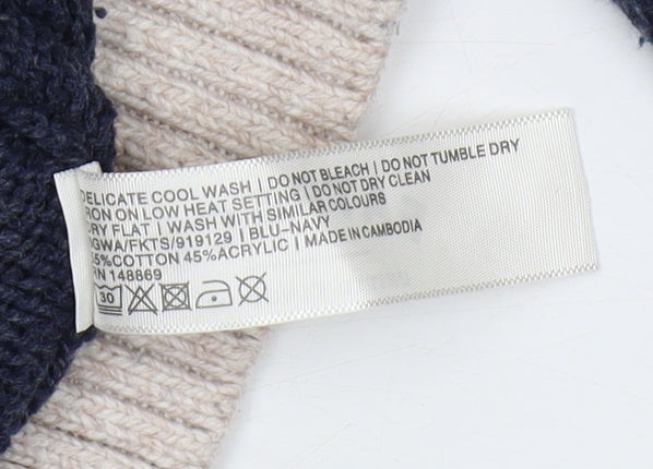 Fatface Women's Blue Fair Isle Knit Pullover Jumper Size 10