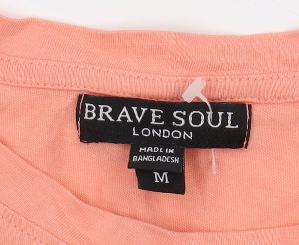 Brave Soul Women's Pink Medium Basic T-Shirt