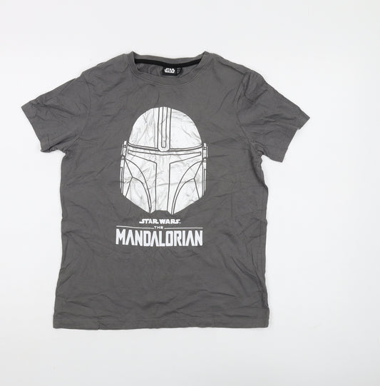 Star Wars Boys Grey Mandalorian T-Shirt, Short Sleeve, 11-12 Years