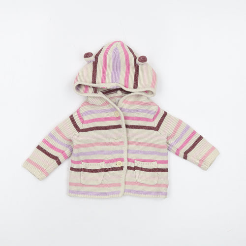 Baby GAP Unisex Multicoloured Striped Cardigan 3-6 Months