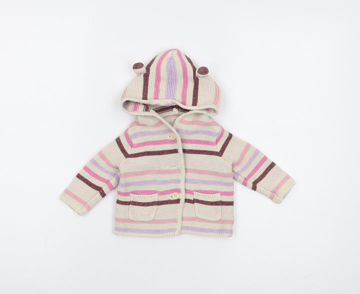 Baby GAP Unisex Multicoloured Striped Cardigan 3-6 Months