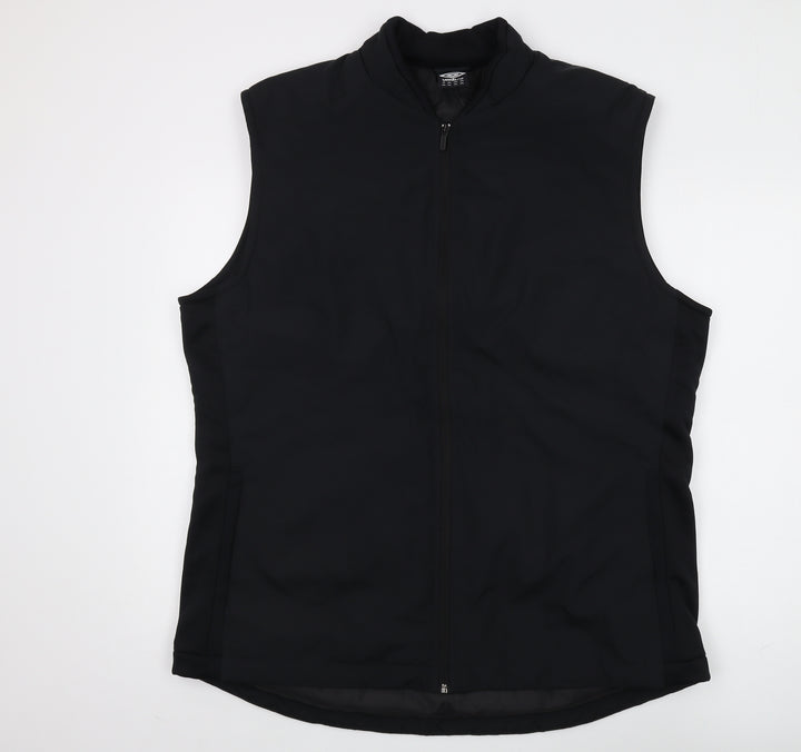 Umbro Men's Black 2XL Windbreaker Waistcoat