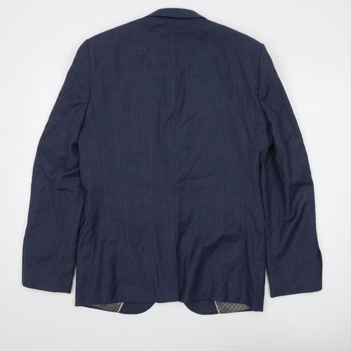 Next Men's Blue Wool Blazer 40R Regular Formal