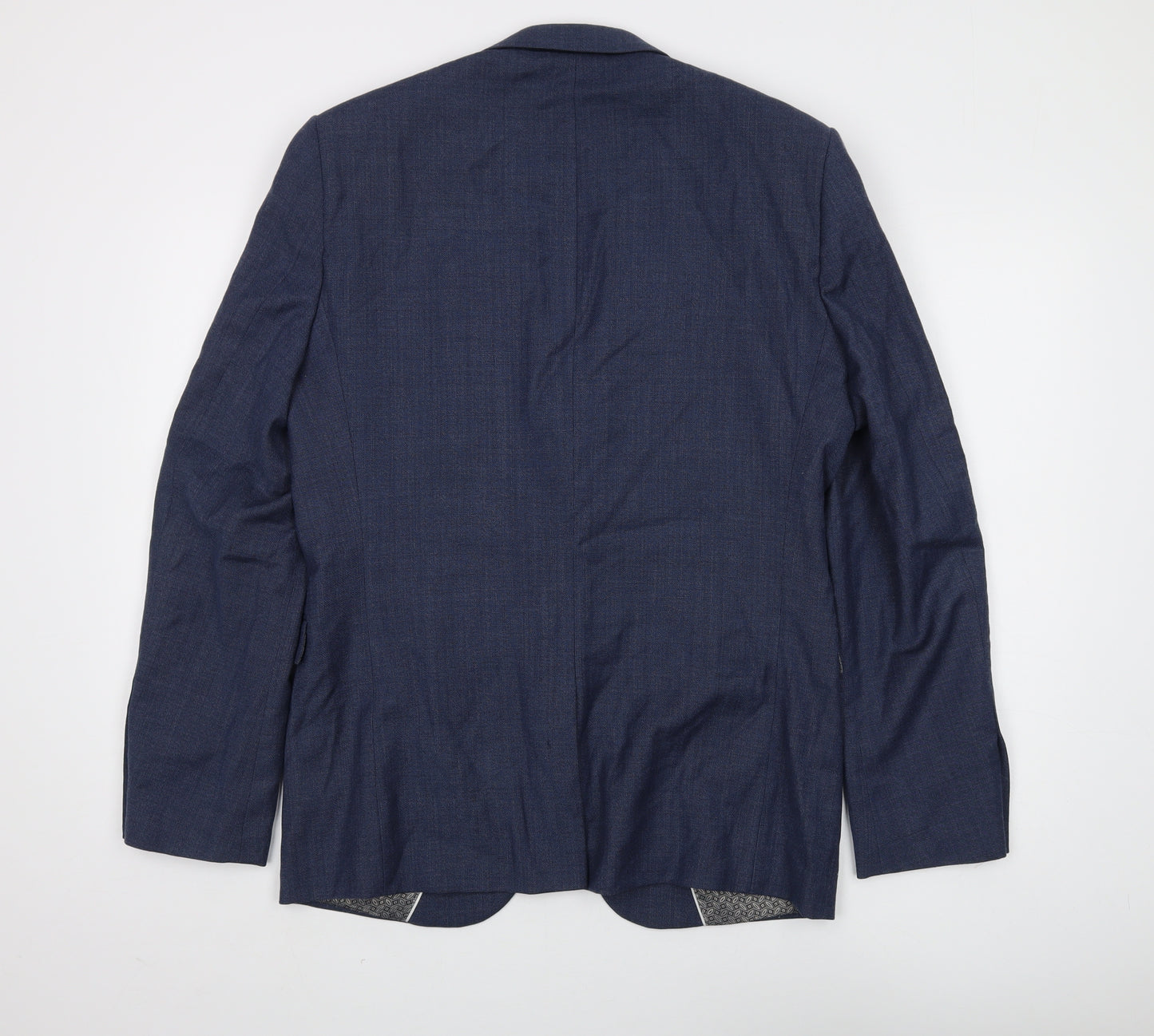 Next Men's Blue Wool Blazer 40R Regular Formal