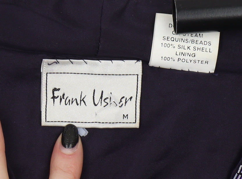 Frank Usher Women's M Purple Sequin Silk Party Jacket