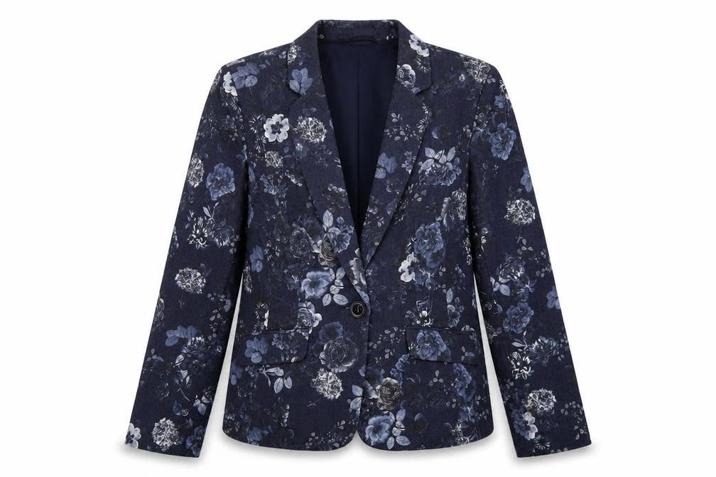 Front view of Country Casuals Women's Multicoloured Floral Blazer, size 14