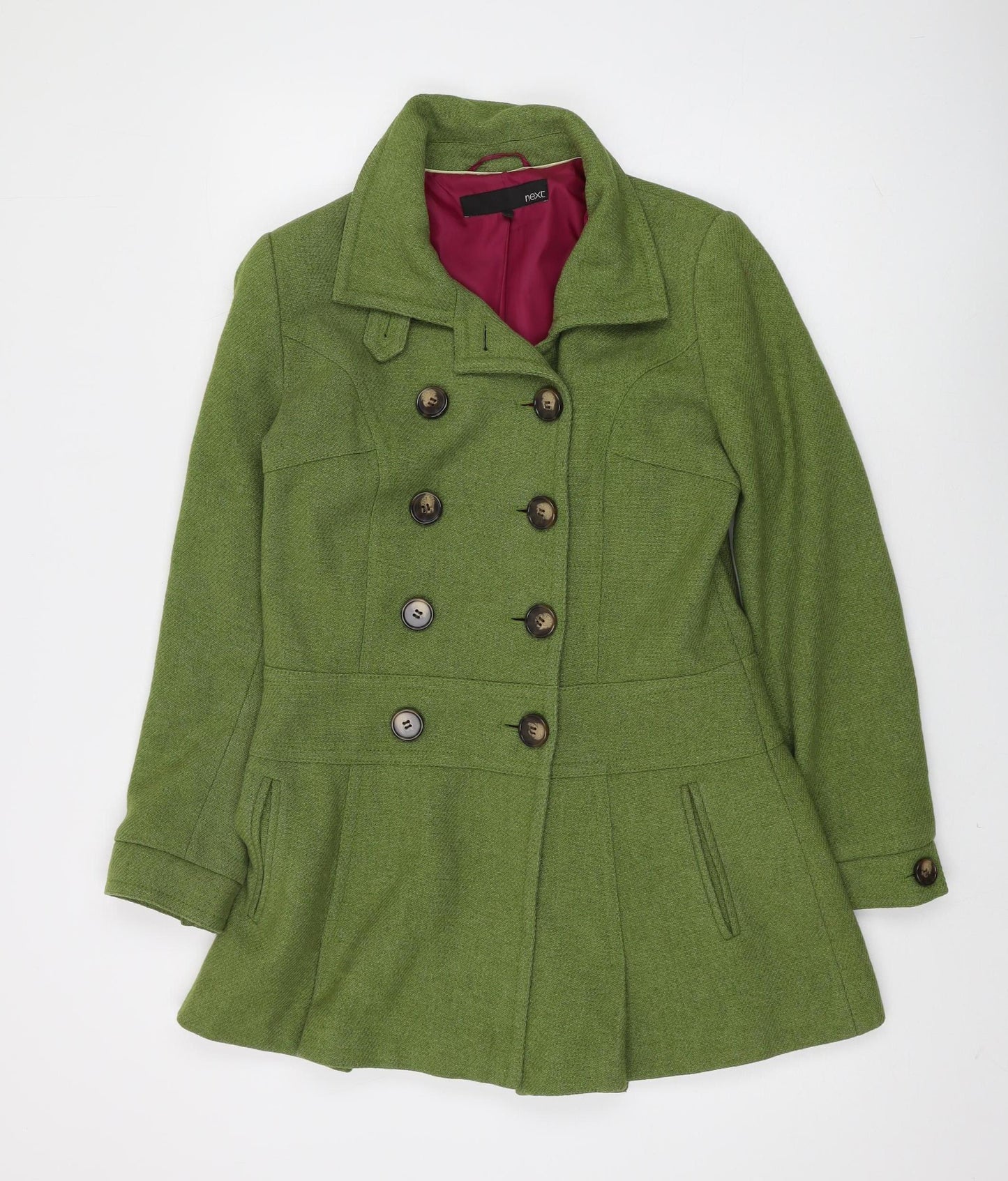 Next Women's Green Pea Coat Size 10 - Classic Style