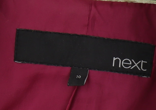 Next Women's Green Pea Coat Size 10 - Classic Style