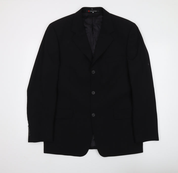 Ciro Citterio Men's Black 40L Blazer, Wool Blend