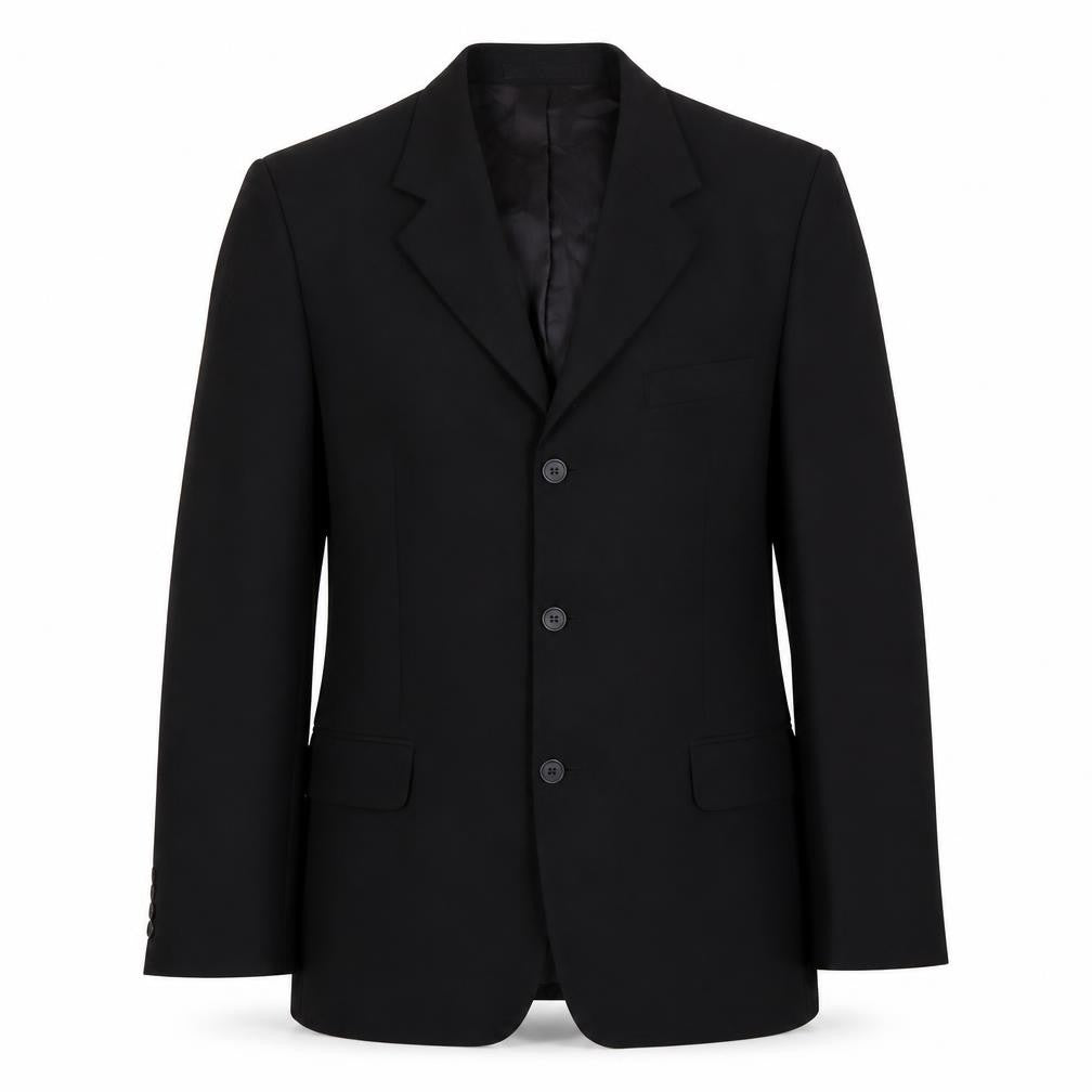Front view of Ciro Citterio Men's Black 40L Blazer, Wool Blend