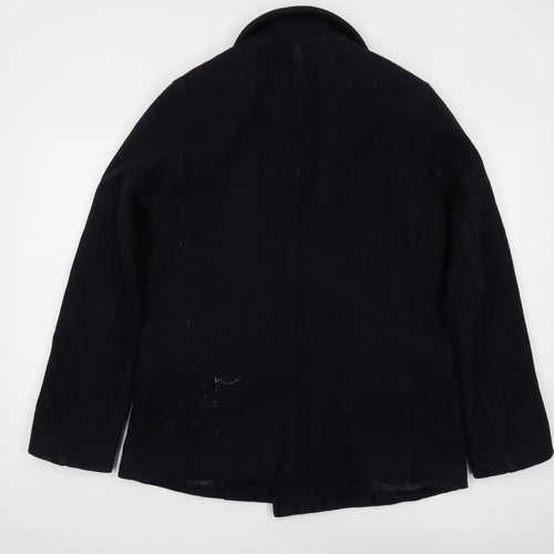 Gap Black Wool Blend Pea Coat M Unisex Classic Style