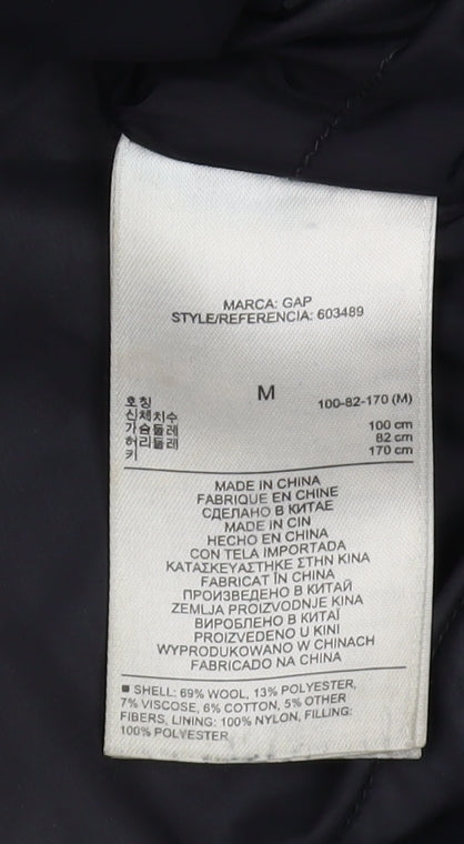 Gap Black Wool Blend Pea Coat M Unisex Classic Style