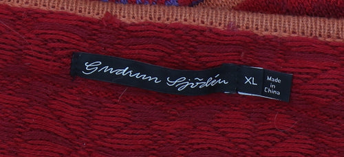 Gudrun Sjödén Women's Red Floral Cardigan XL