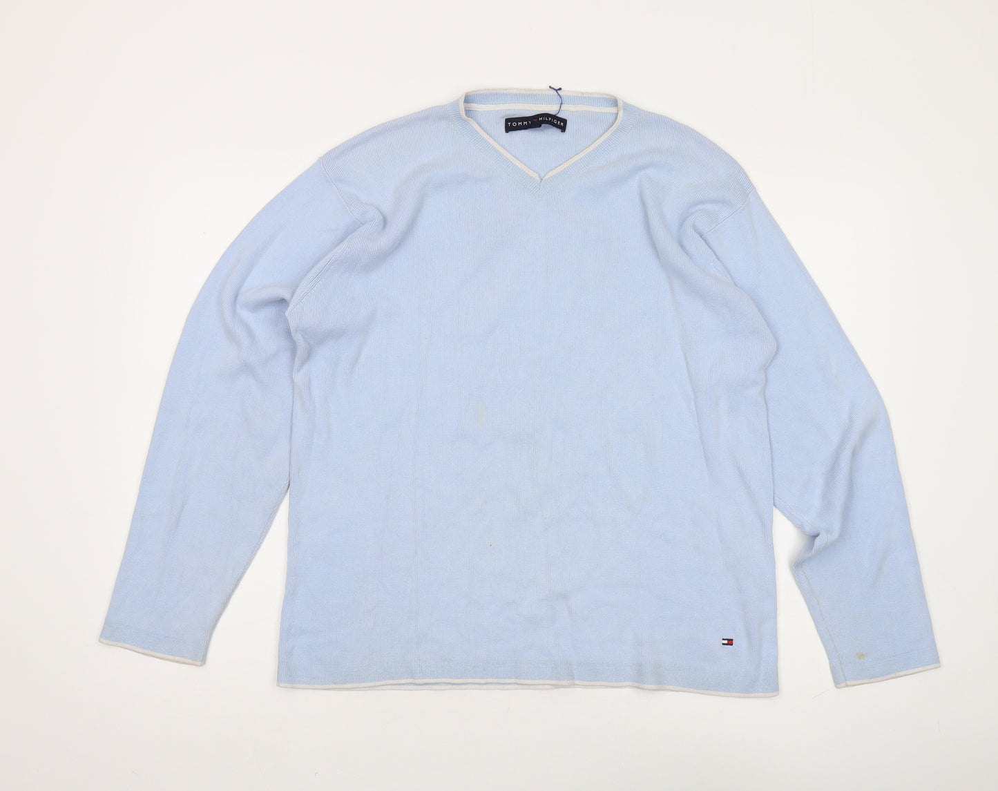 Tommy Hilfiger Women's Blue V-Neck Pullover Jumper L