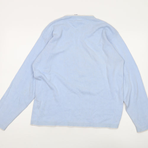 Tommy Hilfiger Women's Blue V-Neck Pullover Jumper L