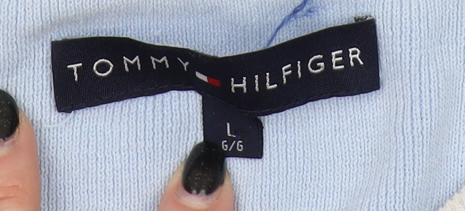 Tommy Hilfiger Women's Blue V-Neck Pullover Jumper L