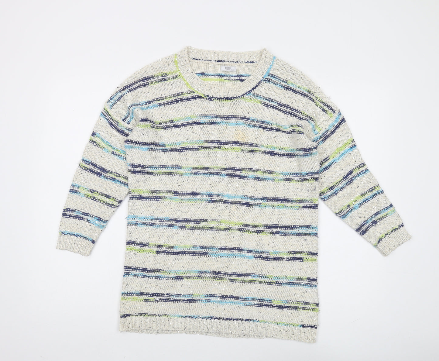 Cotton Traders Women's Multicoloured Striped Pullover Jumper
