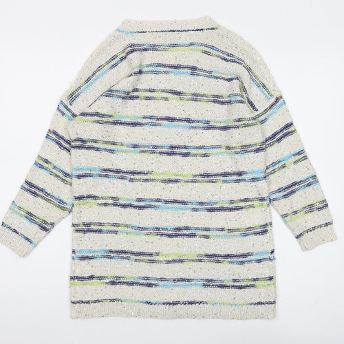 Cotton Traders Women's Multicoloured Striped Pullover Jumper