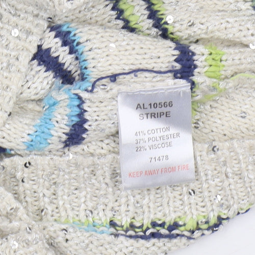 Cotton Traders Women's Multicoloured Striped Pullover Jumper
