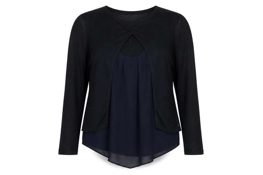 Front view of 89th & Madison Women's Black Cardigan M