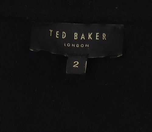 Ted Baker Women's Black Leather Accent Wool Jacket