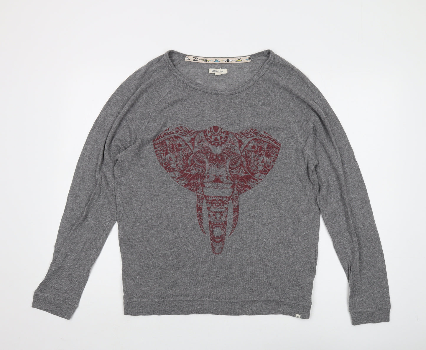 Billabong Women's Grey Graphic Long Sleeve T-Shirt - M