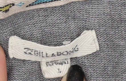 Billabong Women's Grey Graphic Long Sleeve T-Shirt - M