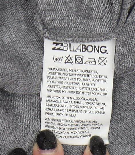Billabong Women's Grey Graphic Long Sleeve T-Shirt - M