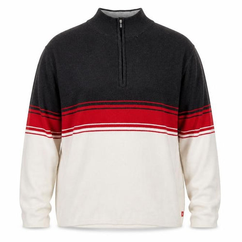 IZOD Men's 2XL Full Zip Sweater in Black, Red and Ivory