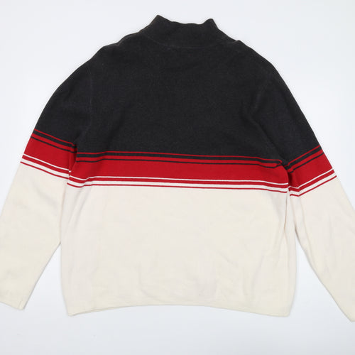 IZOD Men's 2XL Full Zip Sweater in Black, Red and Ivory