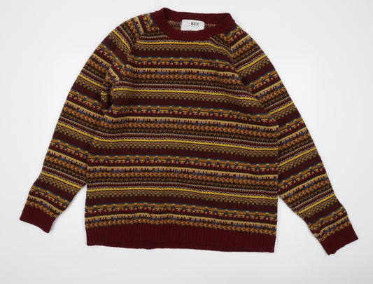 BEE Men's Multicoloured Fair Isle Jumper, L