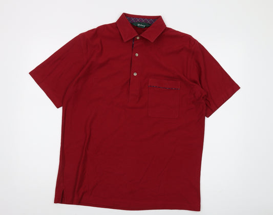 Wolsey Men's Red Polo Shirt Medium Solid Casual