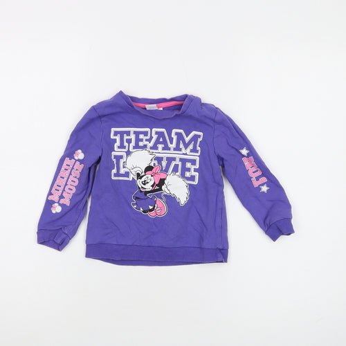 Disney Girls Minnie Mouse Purple Long Sleeve T-Shirt 36 Months