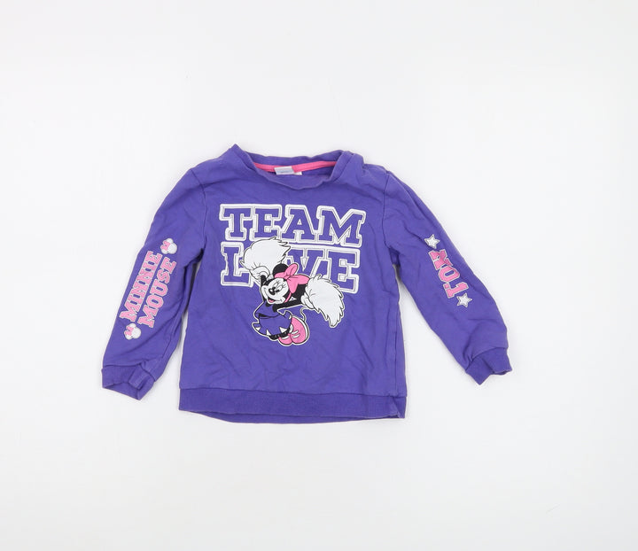 Disney Girls Minnie Mouse Purple Long Sleeve T-Shirt 36 Months