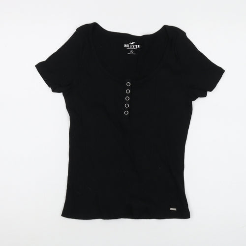 Hollister Women's Black Scoop Neck Jersey T-Shirt
