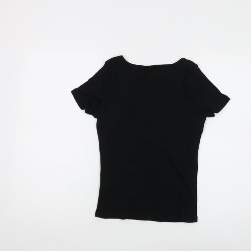 Hollister Women's Black Scoop Neck Jersey T-Shirt