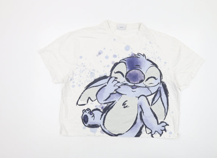 Disney Unisex Adults White M Cartoon T-Shirt
