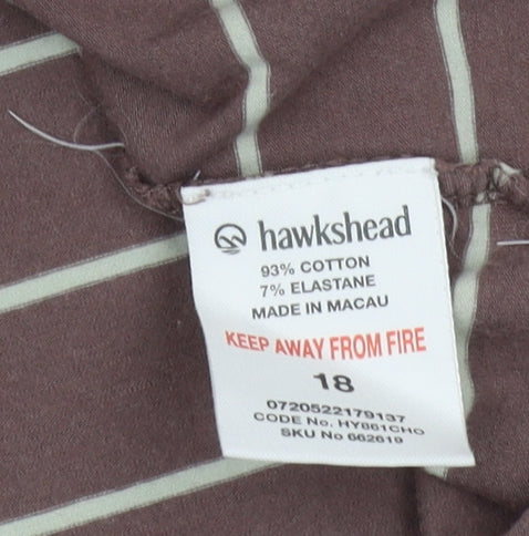 Hawkshead Women's Brown Striped T-Shirt Size 18