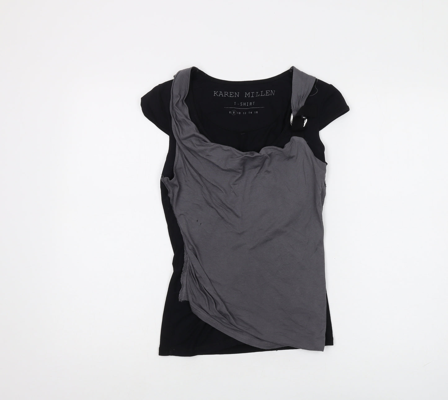 Karen Millen Women's Black T-Shirt Size 8