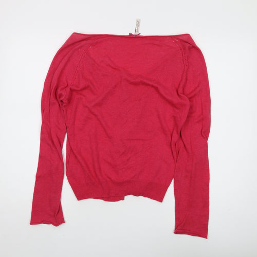 White Stuff Women's Red Scoop Neck Cardigan Size 14