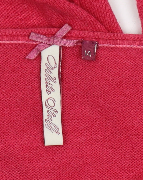 White Stuff Women's Red Scoop Neck Cardigan Size 14