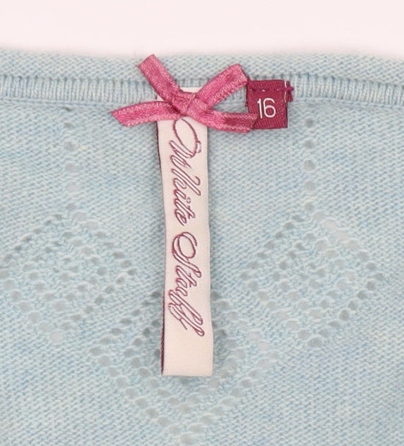 White Stuff Women's Blue Cardigan Size 16 V-Neck