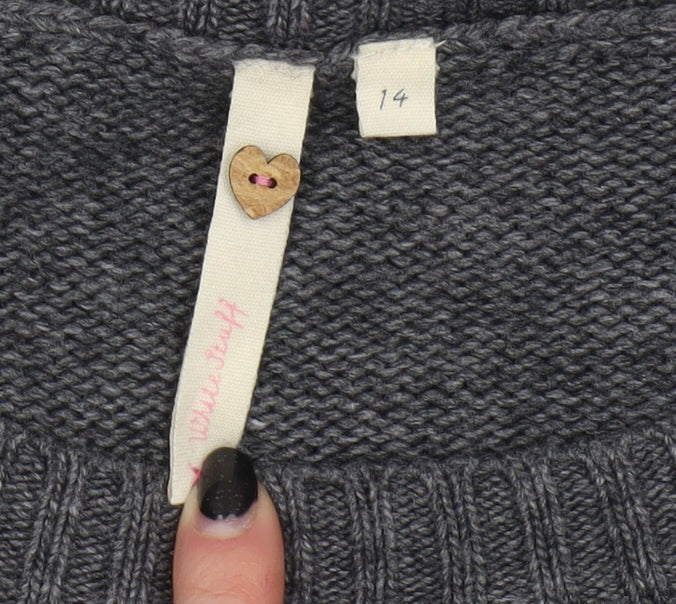 Herman Women's Grey Polka Dot Pullover Jumper, Size 14