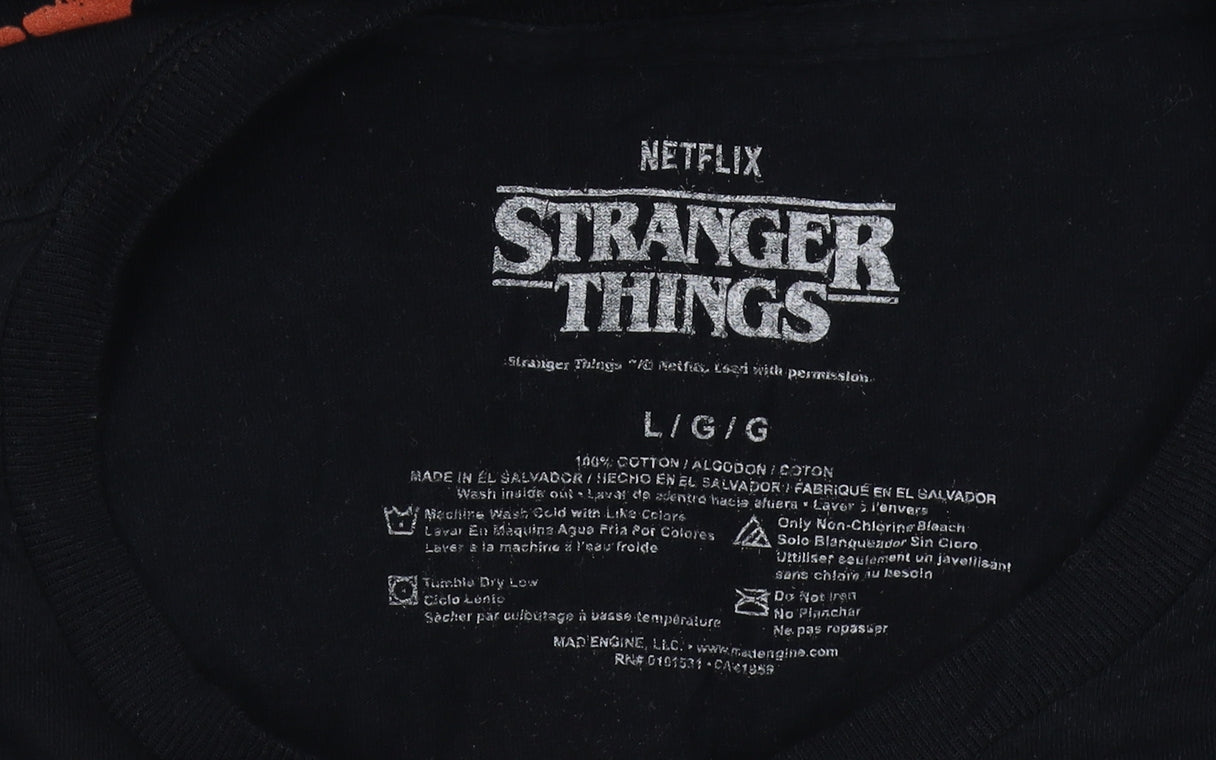 Netflix Stranger Things Black Unisex T-Shirt Size L