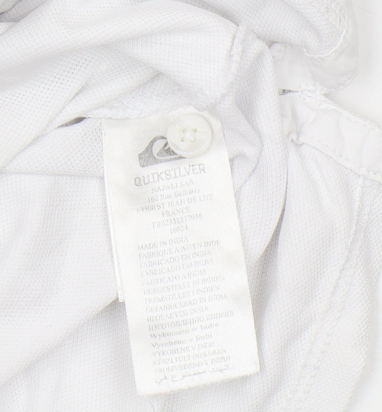 Quiksilver Men's White Polo Shirt M Collared Casual
