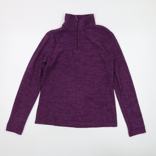 Mountain Warehouse Women's Purple Zip Sweatshirt Size 8