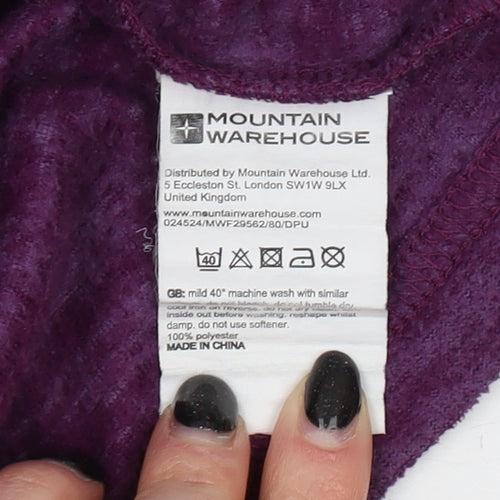 Mountain Warehouse Women's Purple Zip Sweatshirt Size 8